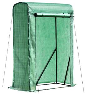 Serra da Giardino con Porta Avvolgibile 100x50x150 cm in Acciaio e PE Verde