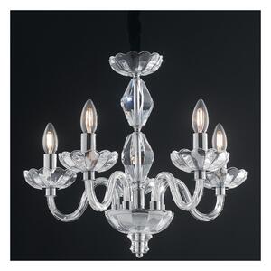 Lampadario sospeso classico finiture cromate cristallo e14 - Gt Luce