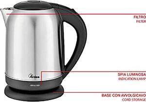 Ardes Bollitore 1,7 Litri in Acciaio Inox - AR1K41