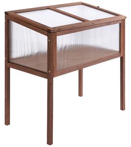 Mini Serra da Giardino 90x50x93 cm in Legno Marrone