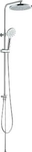 TEOREMA Colonna Doccia Tonda a Ponte con Soffione Cromato e Doccetta in Acciaio Inox - 1513911-T01