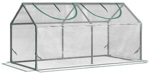 Mini Serra da Giardino con 2 Finestre 119x60x60 cm Copertura PVC Anti-UV Trasparente