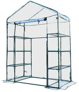 Serra da Giardino con Porta Avvolgibile 143x73x195 cm in Acciaio e PVC Verde