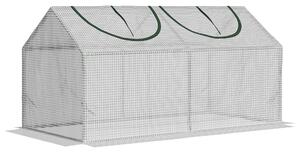 Mini Serra da Giardino con 2 Finestre 119x60x60 cm Copertura PVC Anti-UV Bianco
