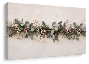 Quadro su tela – Ghirlanda invernale con pigne