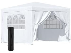 Tendostruttura Impermeabile 3x3m con Pannelli Laterali in Acciaio Bianco