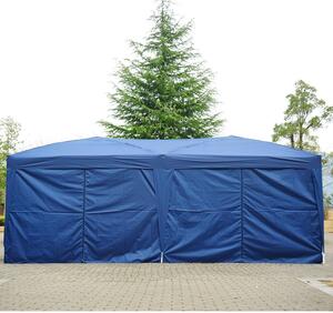 Tendostruttura 6x3x2.55m in Polietilene Pieghevole 6 Pannelli Laterali Blu