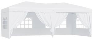 Tendostruttura Pieghevole da Giardino 6 Pannelli Laterali Bianco 3x6m