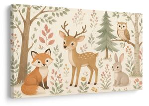 Quadro su tela – Animaletti del bosco in stile delicato