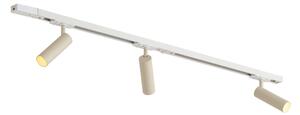 Sistema di illuminazione a binario moderno con 3 faretti bianco e beige monofase GU10 35mm - Iconic Jeana Luxe