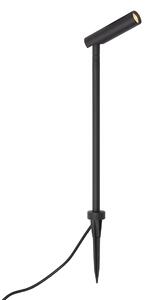 Faretto da giardino moderno 12V nero 10cm incl. LED IP65 - Voltaire Lino