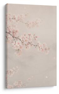 Quadro su tela – Fiori di ciliegio rosa nella foschia