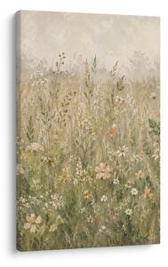 Quadro su tela – Prato estivo fiorito dai toni pastello