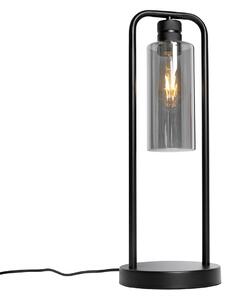 Lampada da tavolo moderna nera con vetro fumé - Stavelot