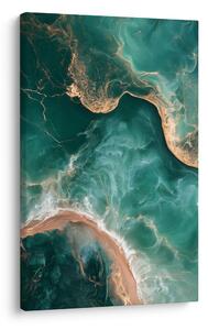 Quadro su tela – Laguna marina astratta effetto marmo
