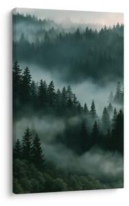 Quadro su tela – Bosco silenzioso nella nebbia mattutina