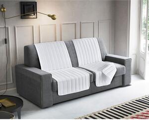 Copriseduta Divano Trapuntato in Microfibra Doubleface Bianco/Bianco
