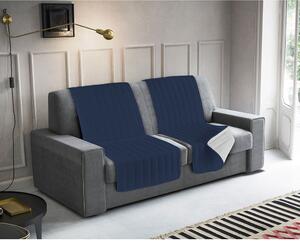 Copriseduta Divano Trapuntato in Microfibra Doubleface Blu Scuro/Grigio Chiaro