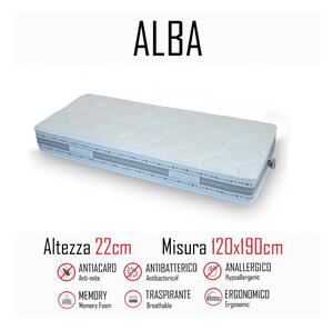 Materasso alba 120x190 in gomma e memory alto 22cm - Gt Materassi