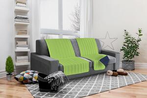 Copriseduta Divano Trapuntato in Microfibra Doubleface Verde Mela/Blu Scuro