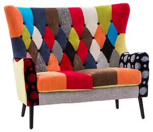 Divano 2 Posti 129x79x103 in Tessuto Patchwork Flavia Maxi Multicolore
