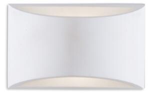 Applique rettangolare bianco moderno a parete in gesso cm 11,5h x 19,9 verniciabile 2xg9 max 28w - Gt Luce