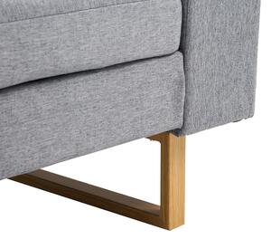 Divano a 2 Posti con Cuscini in tessuto di Lino Grigio 160x82x78 cm