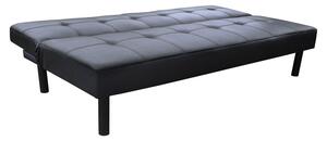 Divano Letto 3 Posti Reclinabile in Similpelle Nero 178x75x72 cm