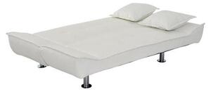 Divano Letto in Similpelle con 2 Cuscini Bianco 178x86x80 cm