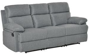 Divano 3 Posti con Schienale e Poggiapiedi Laterali Reclinabili Grigio Antracite 185x95x97 cm