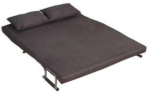 Divano Letto 2 Posti 153x69x82 cm in Tessuto con Cuscini Grigio