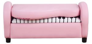 Divano Sofa per Bambini 2 Posti Fantasia Musicale 75x38x50 cm Rosa