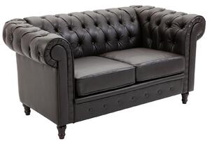 Divano 2 Posti 160x84x80 cm in Similpelle Marrone Scuro