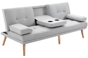 Divano Letto 3 Posti 181x77x72 cm in Tessuto Grigio