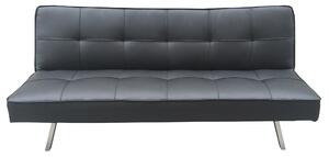 Divano Letto 3 Posti 81x71x178 cm in Similpelle Motti Clarelle Nero