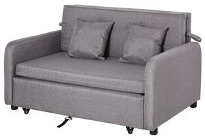 Divano Letto 2 Posti 136x92x84 cm in Lino Grigio
