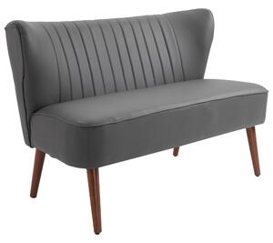 Divano 2 Posti in Similpelle 108,5x61x79 cm Grigio