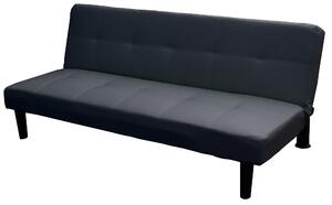 Divano Letto 3 Posti 78x112x180 cm in Similpelle Motti Valentina Grigio Scuro