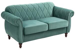 Divano 2 Posti 148x72x76 cm in Tessuto Verde