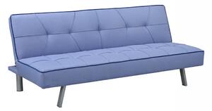 Divano Letto 3 Posti 83x74x175 cm in Tessuto Motti Darcy Azzurro