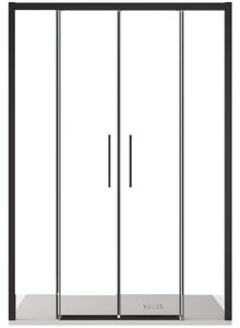 Porta doccia scorrevole con profili neri ingresso centrale 6mm h195 anticalcare lagoa - Olimpo Docce