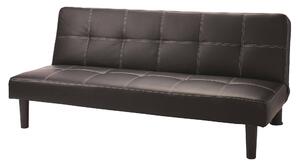 Divano Letto 3 Posti 78x112x180 cm in Similpelle Motti Valentina Nero