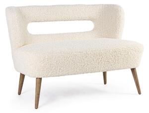 Divano 2 Posti 115x68x78 cm in Legno e Poliestere Effetto Lana Cortina