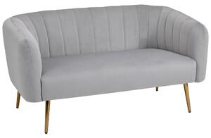 Divano 2 Posti in Tessuto 143x74x71,5 cm Grigio