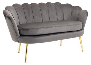 Divano 2 Posti 130x63x73 cm in Velluto Grigio