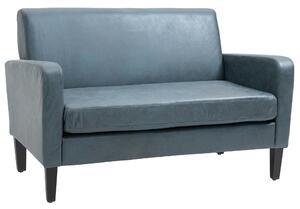 Divano 2 Posti 122x72x74 cm in Tessuto Grigio-Azzurro