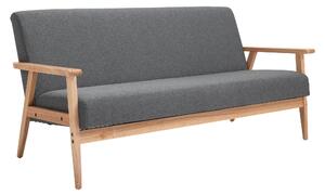 Divano 3 Posti 154,5x68x73 cm in Tessuto e Legno Grigio