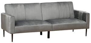 Divano 3 Posti 203x84x83 cm in Velluto Grigio Scuro