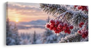 Quadro su tela – Bacche rosse brinate all’alba