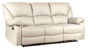 Divano 3 Posti Reclinabile Manuale 194x97x101 cm in Similpelle Rudy Beige